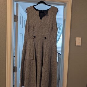 New York & Company Blue Sleeveless A-Line Midi Dress